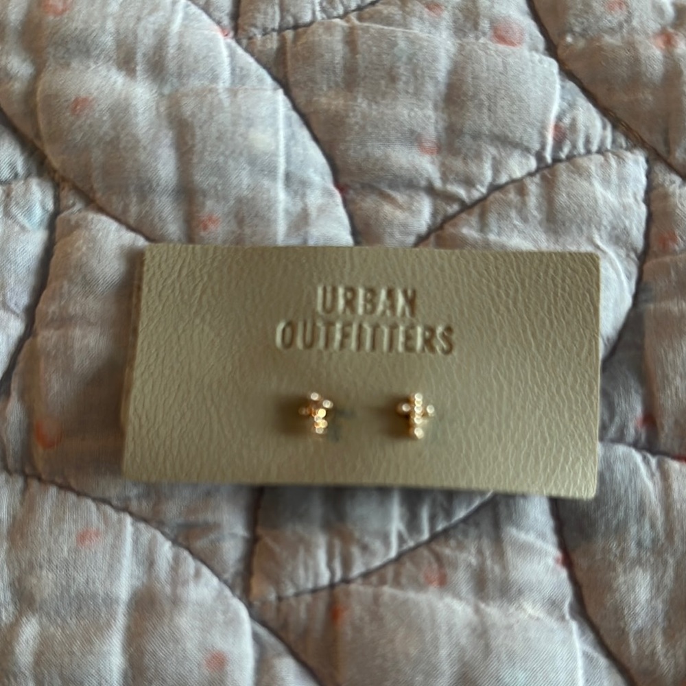 Urban Outfitters Cross Stud Earrings Minimalist Design